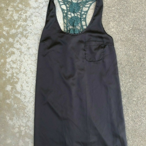 Rhapsody Tops - Rhapsody Boutique Grey Shiny Pocket Top Tank Top M​​​​​​​